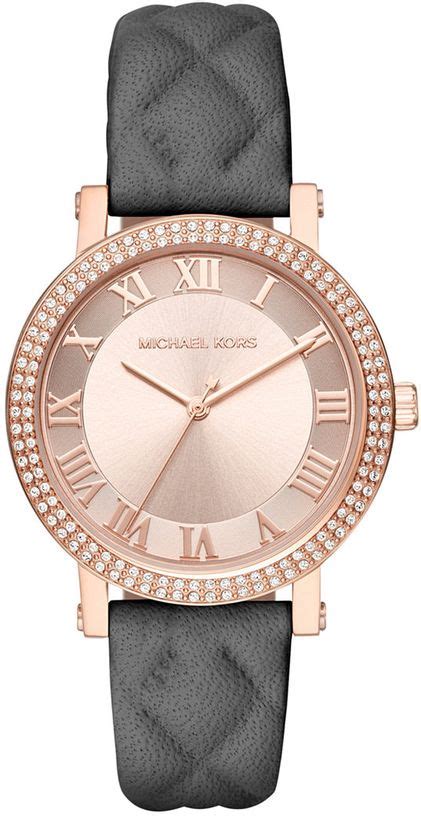 michael kors mk2620|Women's Michael Kors Norie Black Quilted Leather Strap Watch .